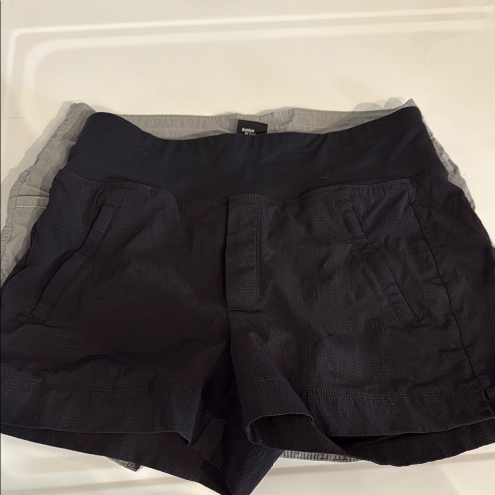 Athleta Black Cargo Shorts with Flat Front Design